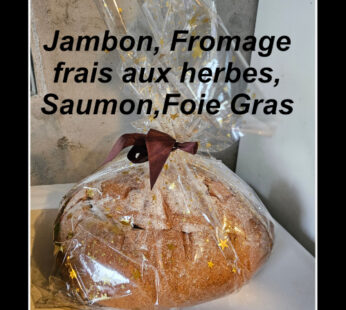 Pain Surprise 5 personnes 40 Sandwichs (Jambon, Fromage frais aux herbes, Saumon, Foie Gras)