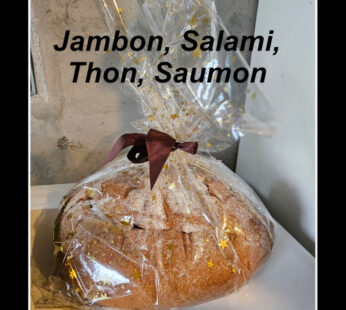 Pain Cheminée 5 personnes 40 Sandwichs (Jambon, Salami, Thon, Saumon)