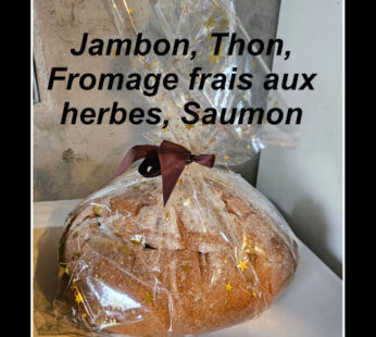 Pain Surprise 5 personnes 40 Sandwichs (Jambon, Thon, Fromage frais aux herbes, Saumon)